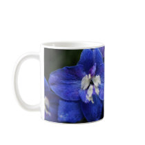 Blue Delphinium flower mug