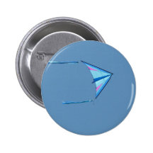 Blue Delta Kite on Blue Sky Button
