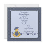 Blue Denim Stars Baby Boy Shower Custom Invitations