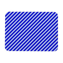 Blue Diagonal Stripes Rectangular Magnet
