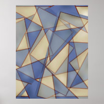 Blue Diamond Abstract Poster