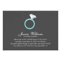 Blue Diamond Ring Bridal Shower invitations