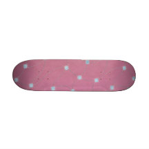 Blue diamond stitched on pink leather skateboard decks