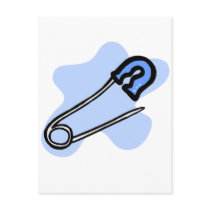 Blue Diaper Pin Postcards