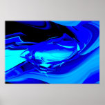 Blue Digital Abstract Painting Poster Print