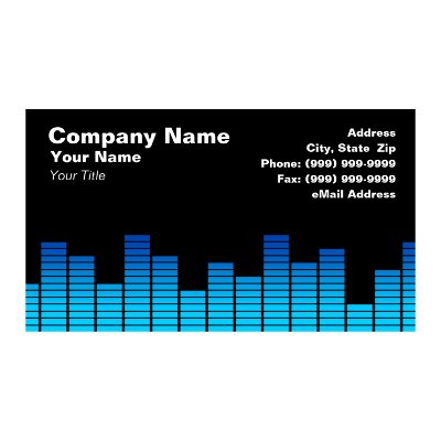 Blue Digital Equalizer LEDs Business Cards by GeoPappas