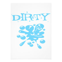 Blue Dirty Blotch Personalized Invites