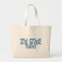 Blue Distressed Text 2nd Grade Teacher Tote Bag