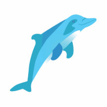 Blue Diving Dolphin Photo Cut Out