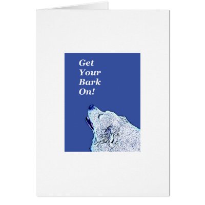 Blue Dog Democrat Bark On Card (white frame) by bluedogproducts