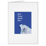 Blue Dog Democrat Bark On Card (white frame)