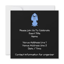 Blue Dog. Hound. Personalized Invite