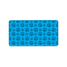 Blue dog paw print labels
