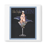 Blue Dolphin Martini Magnet