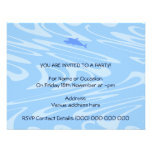 Blue Dolphin on Wavy Pattern. Custom Announcements