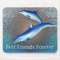 Blue Dolphins Best Friends Forever Mouse Pads