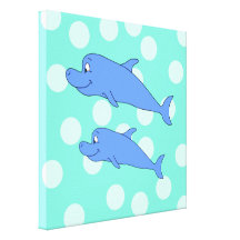Blue Dolphins. Canvas Prints