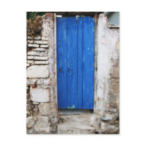 BLUE DOOR  Old Town of Chania, Crete Postcard