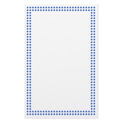 Blue Dot Frame Border Stationery by circlealine
