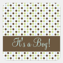 Blue Dot Its a Boy Stickers