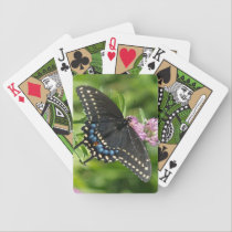 Blue Dot Smile Butterfly playing cards