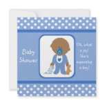 Blue Dots African American Baby Shower Invitations