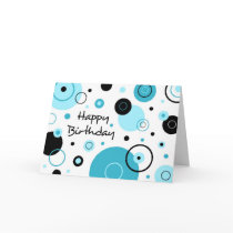 Blue Dots Business From Group Birthday Card