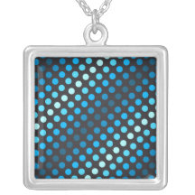 Blue dots on a black background necklaces