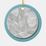 blue dots pattern photo frame ornaments