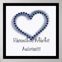 Blue Dotted Heart - Rheumatoid Arthritis Awareness Poster