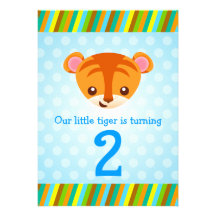 Blue Dotty Tiger Invitation