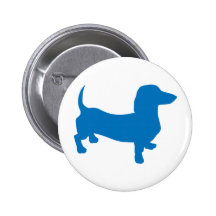 Blue Doxie, Dachshund Pinback Button