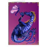 Blue Dragon and Butterfly  Card