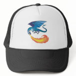 blue dragon breathing fire trucker hat