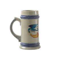 blue dragon breathing fire coffee mugs