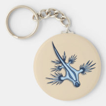 Blue Dragon Nudibranch Keychain