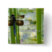 Blue Dragonfly Button