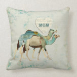 Blue Dreamy Camels Mom  MoJo Pillow pillows