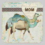 Blue Dreamy Camels Mom Sticker stickers