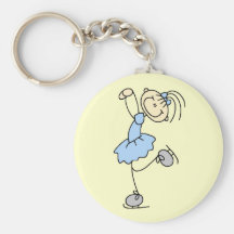 Blue Dress Figure Skater t-shirts and Gifts Keychain