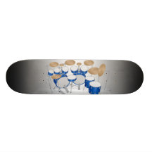 Blue Drum Kit Illustration: Custom Skateboard