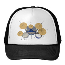 Blue Drum Kit: Mesh Hats