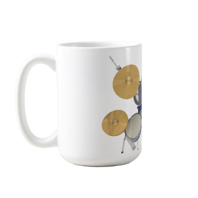 Blue Drum Kit: Coffee Mugs by spiritswitchboard