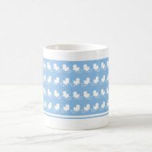 blue ducks in row tea mug