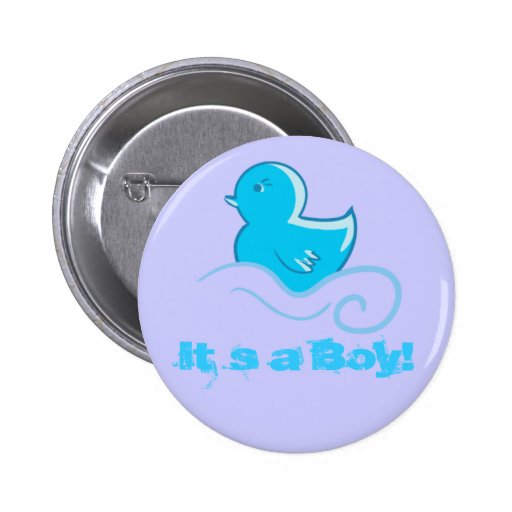 blue ducky It`s a boy button