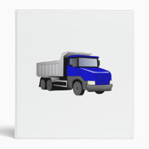 Blue Dump Truck 3 Ring Binders