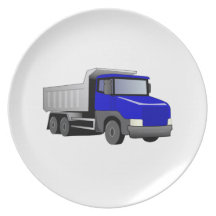 Blue Dump Truck Party Plates