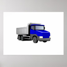 Blue Dump Truck Print