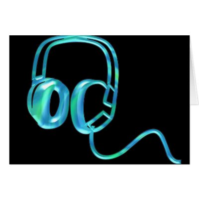 Blue Earphones Cards by melroseplacesf