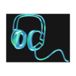 Blue Earphones Post Cards